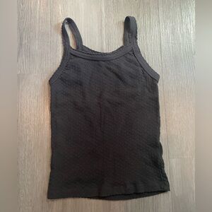 AE77 Charcoal Gray Cotton Crop Tank size XS